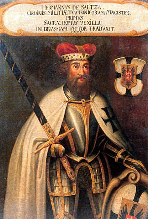 Hermann von Salza was grootmeester van de Duitse Orde van 1209 tot 1239. Onder zijn bewind verwierf de orde de goederen te Biesen
